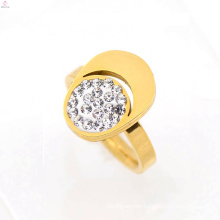 Top Selling Round Shape Yellow Gold Crystal Rings, Build Your Own Engagement Crystal Rings